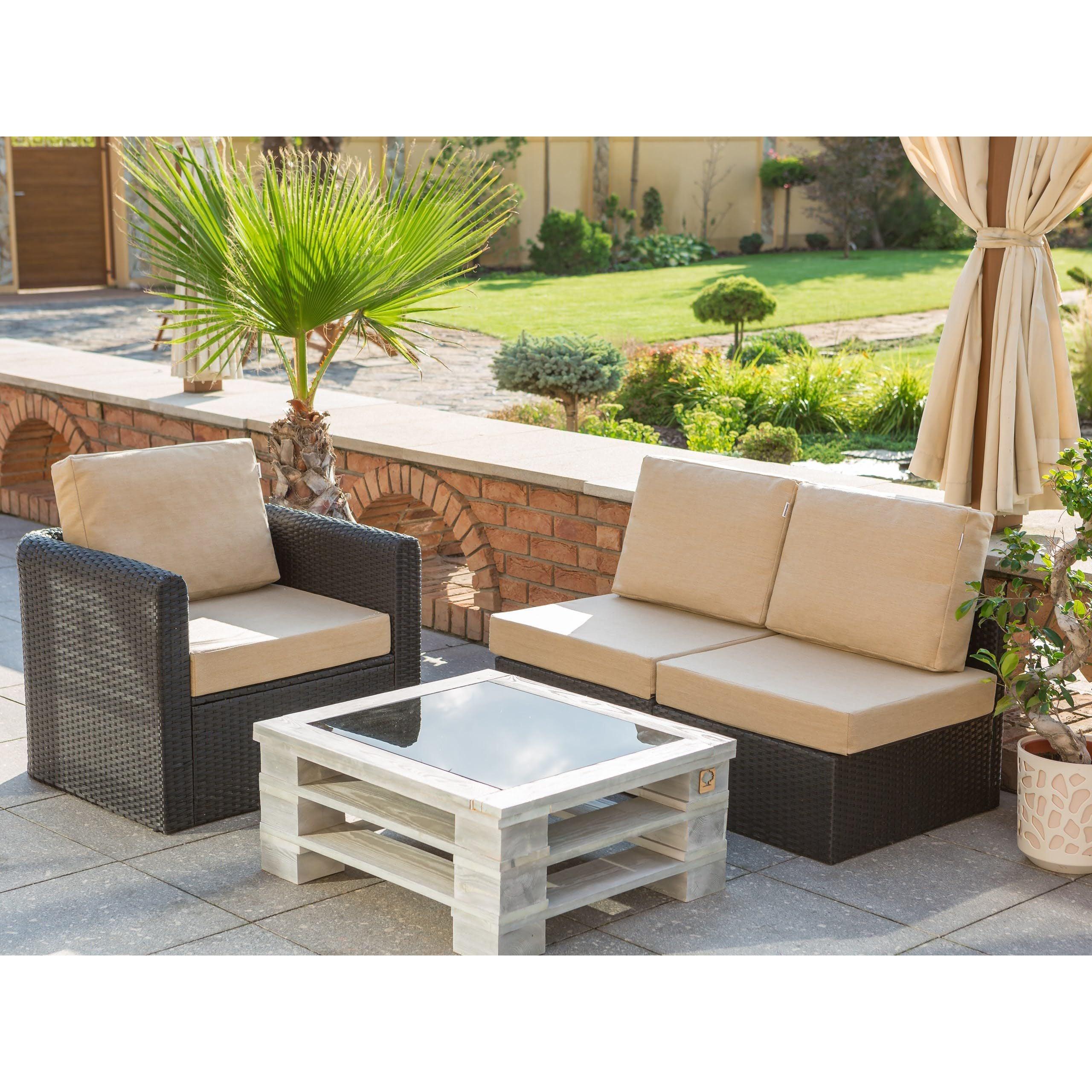 Sales Core Rattanmöbel Gartenmöbel Technorattan 60 x 55 x 40 cm Loungemöbel Kissen Set Korbsessel Sitzkissen Outdoor Sitzpolster Gartenstuhl Sitzauflage Rattan-Stuhl